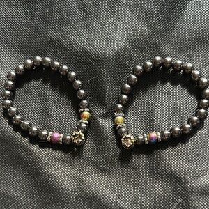 Elegant Black Beaded Bracelet with Colorful Accents